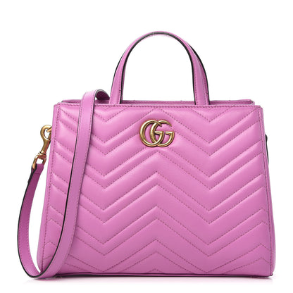 Gucci Calfskin Matelasse Small GG Marmont Tote Candy Mousse 1 of 10