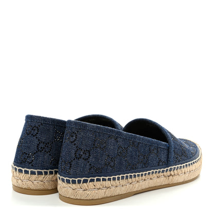 Gucci Denim Crystal GG Monogram Espadrilles 41 Blue 4 of 10