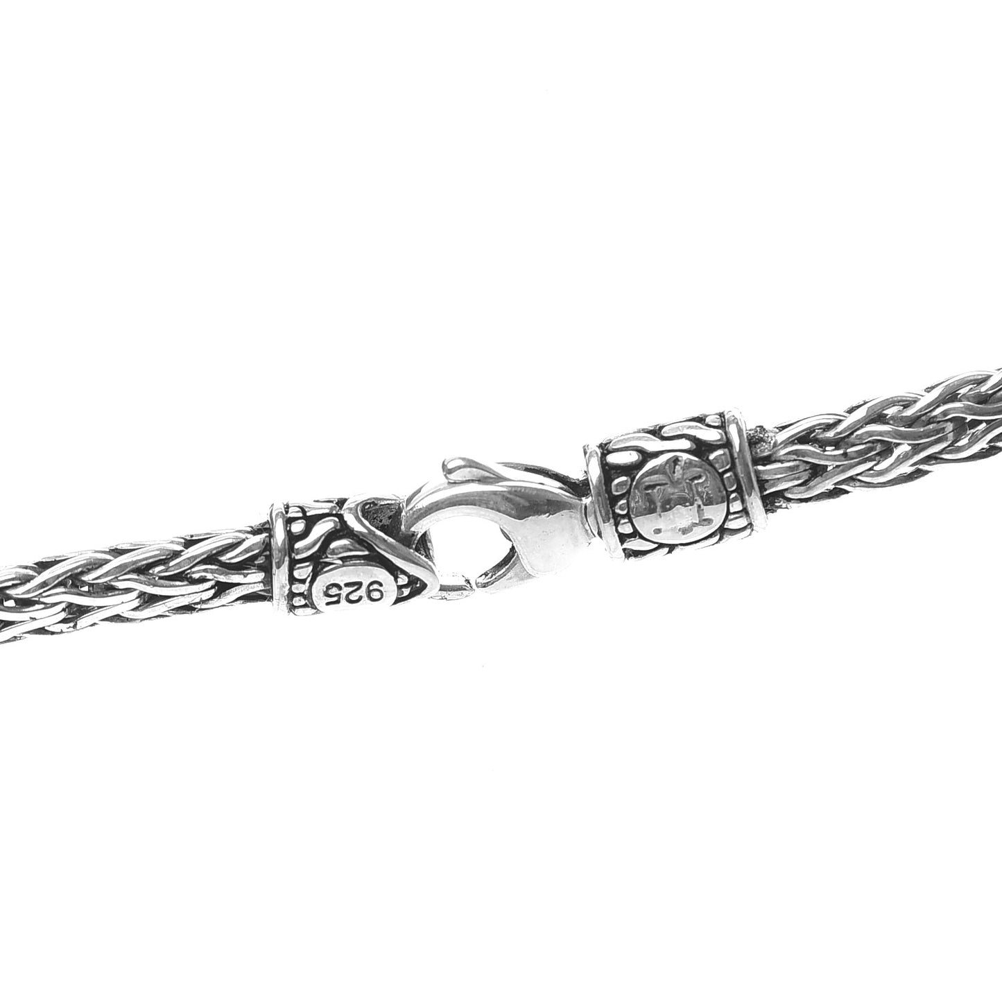 Sterling Silver Blue Topaz Batu Kali Square Pendant Necklace