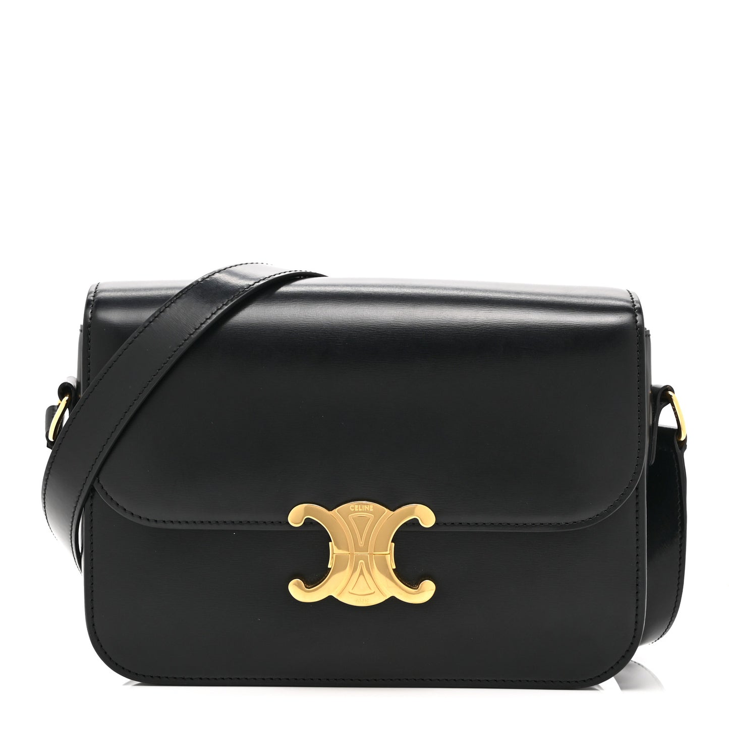 Shiny Calfskin Medium Triomphe Black