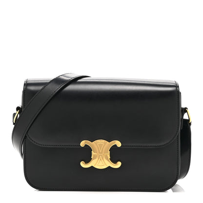 Celine Shiny Calfskin Medium Triomphe Black 1 of 11