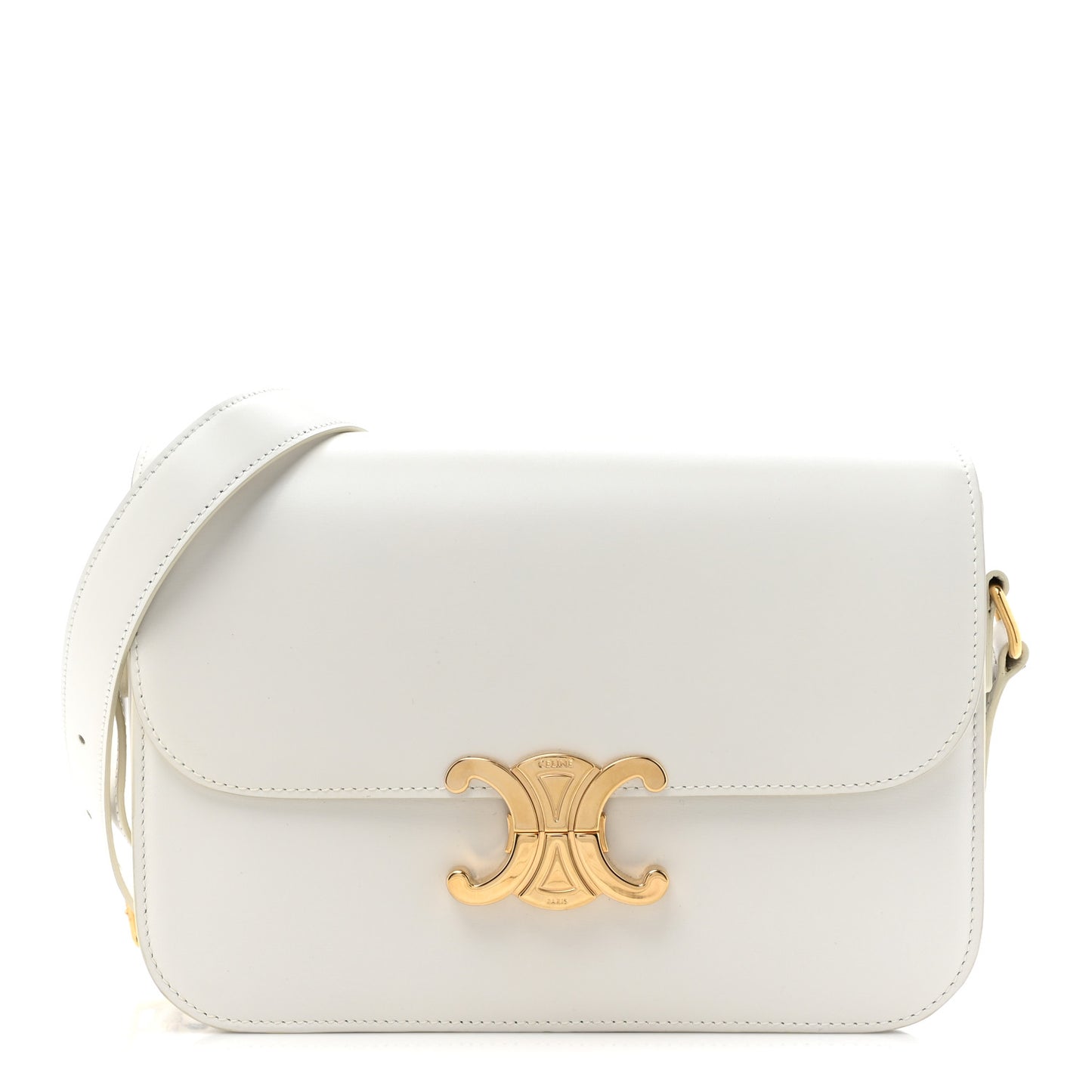 Shiny Calfskin Medium Triomphe White