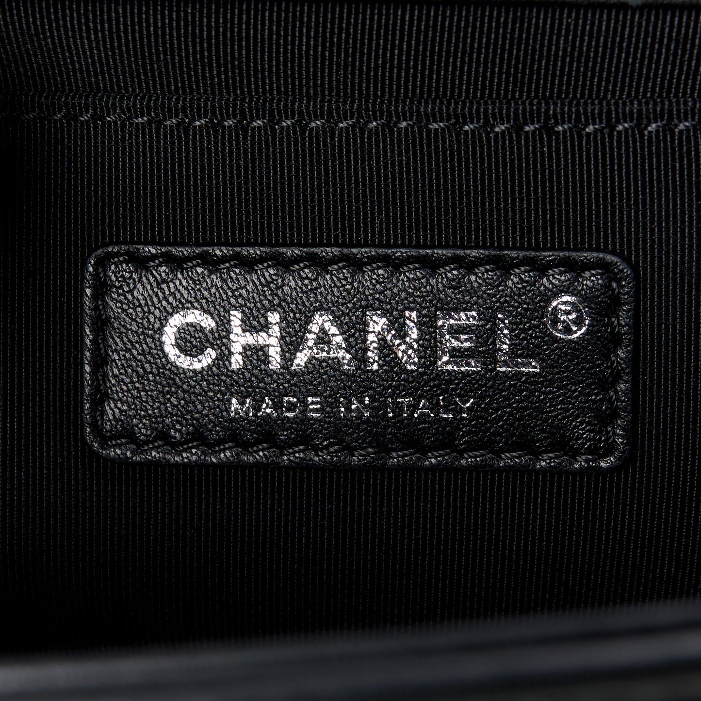 Calfskin Painted Chevron Embossed Medium Boy Flap Black