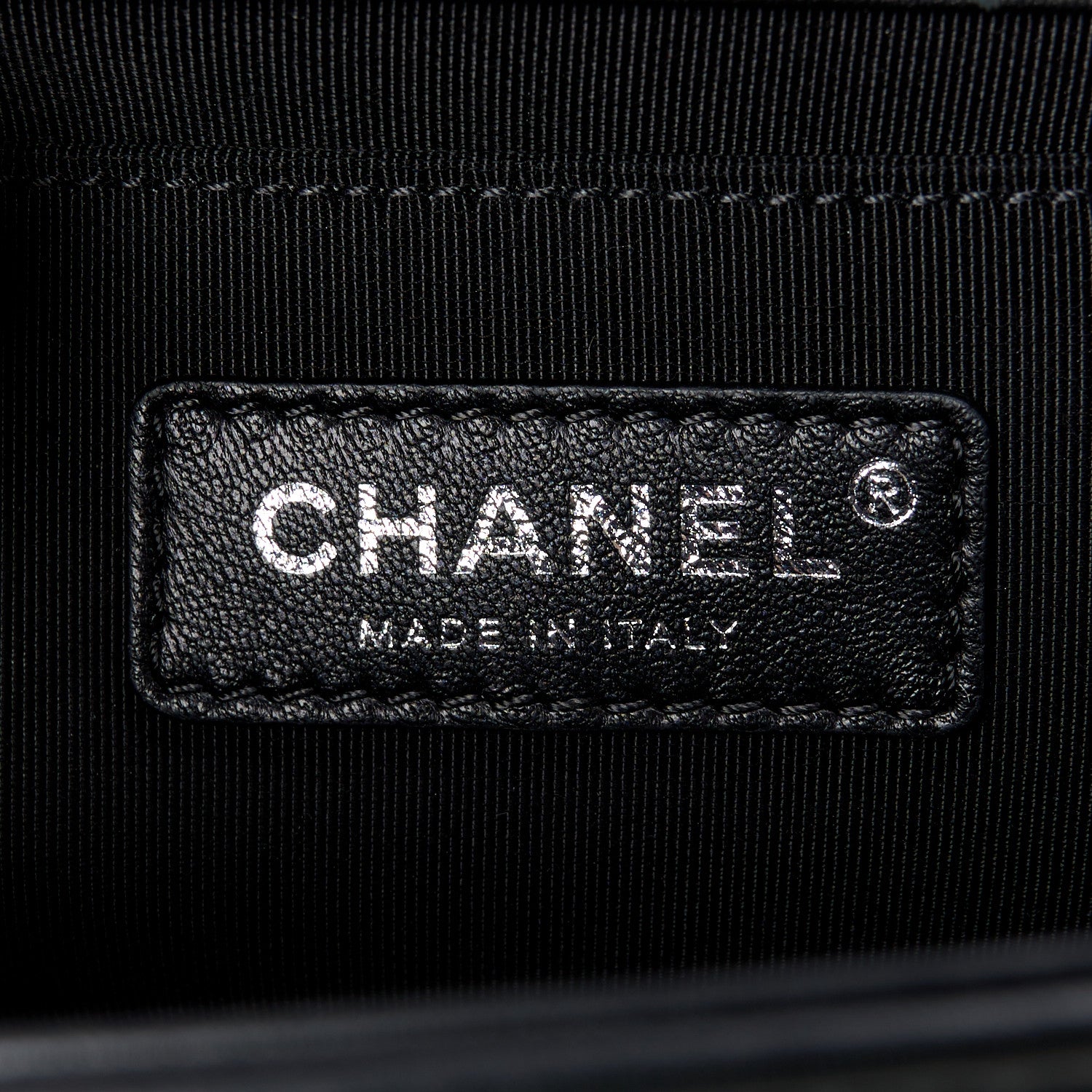 Chanel Calfskin Painted Chevron Embossed Medium Boy Flap Black 6 of 12