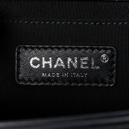 Chanel Calfskin Painted Chevron Embossed Medium Boy Flap Black 6 of 12