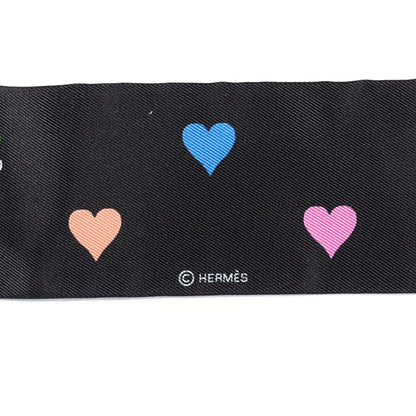 Hermes Silk Tea Time Twilly Black Rouge Multicolor 3 of 4