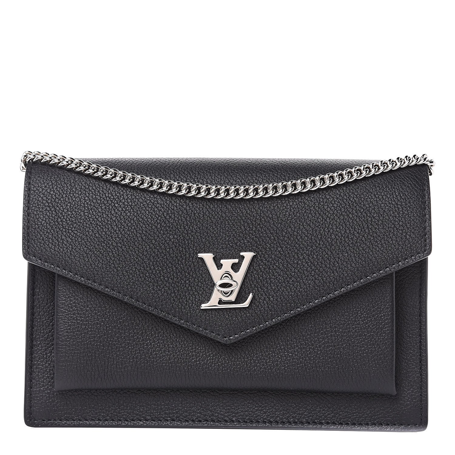 Louis Vuitton Soft Calfskin My Lockme Chain Pochette Black 1 of 9