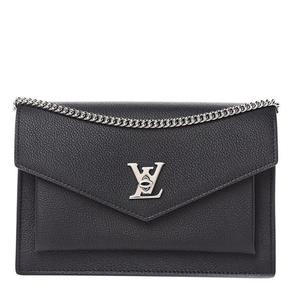 Louis Vuitton Soft Calfskin My Lockme Chain Pochette Black 1 of 9