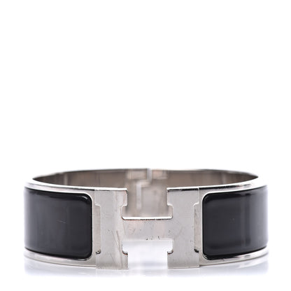 Hermes Enamel Wide Clic Clac H Bracelet GM Black 1 of 4