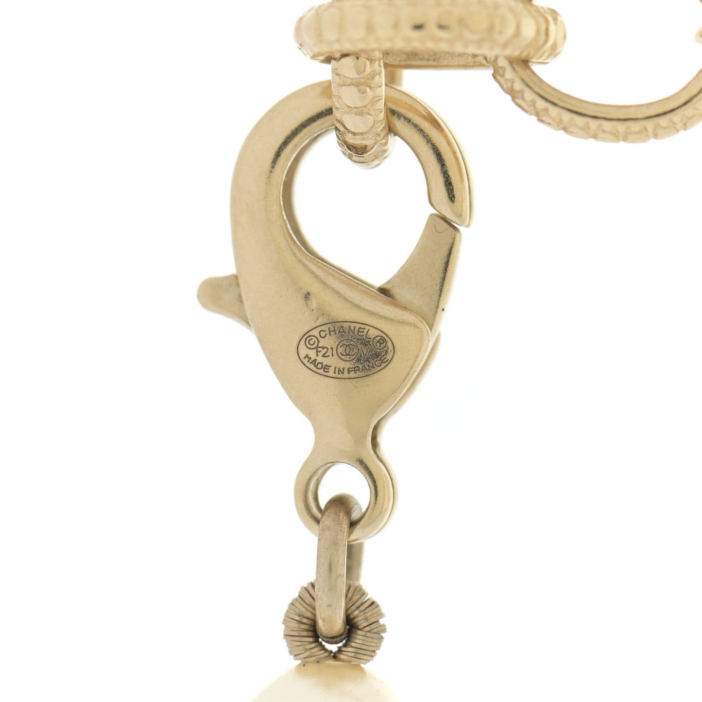 Pearl CC 100th Anniversary Necklace Light Gold
