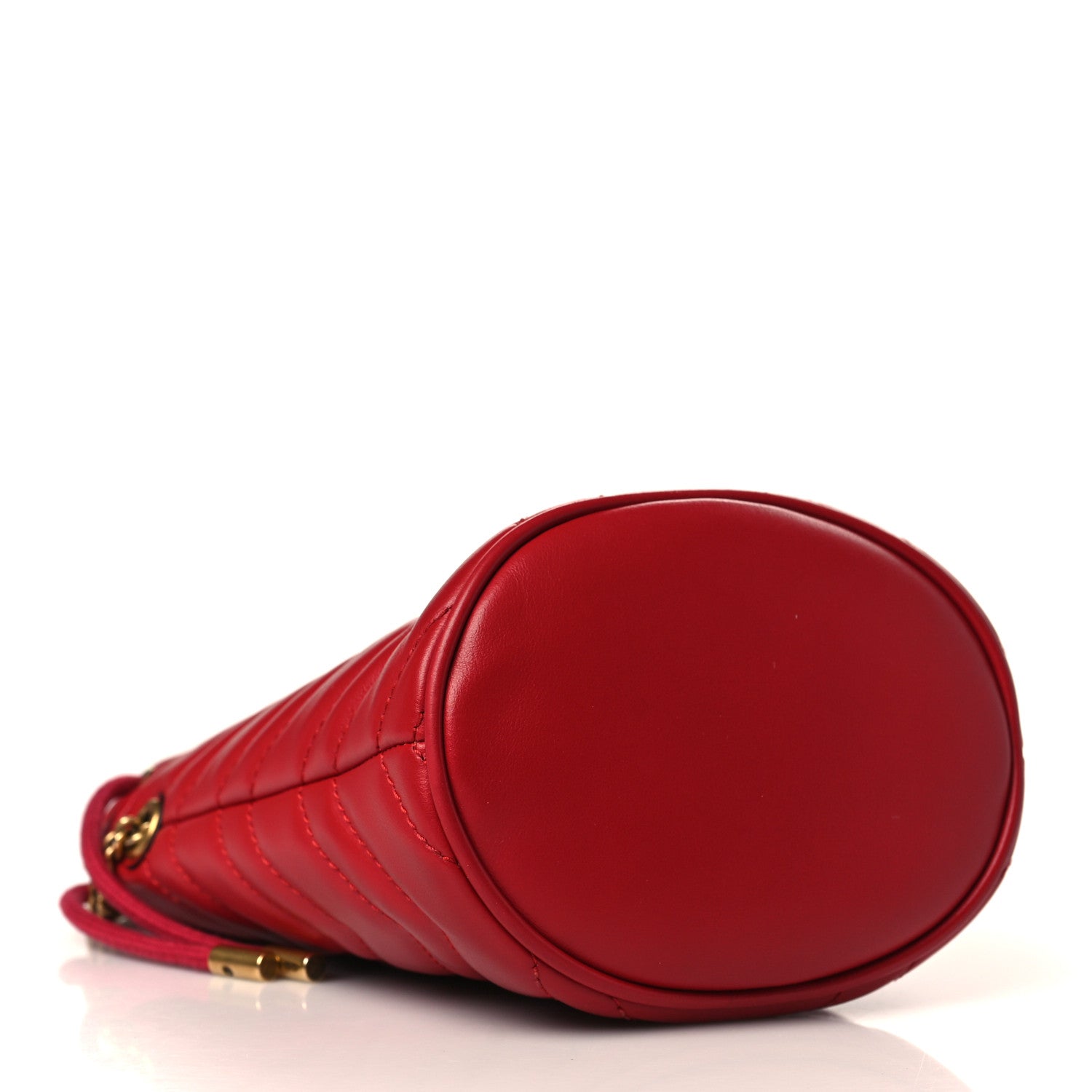 Gucci Calfskin Matelasse Mini GG Marmont 2.0 Bucket Bag Hibiscus Red 4 of 9