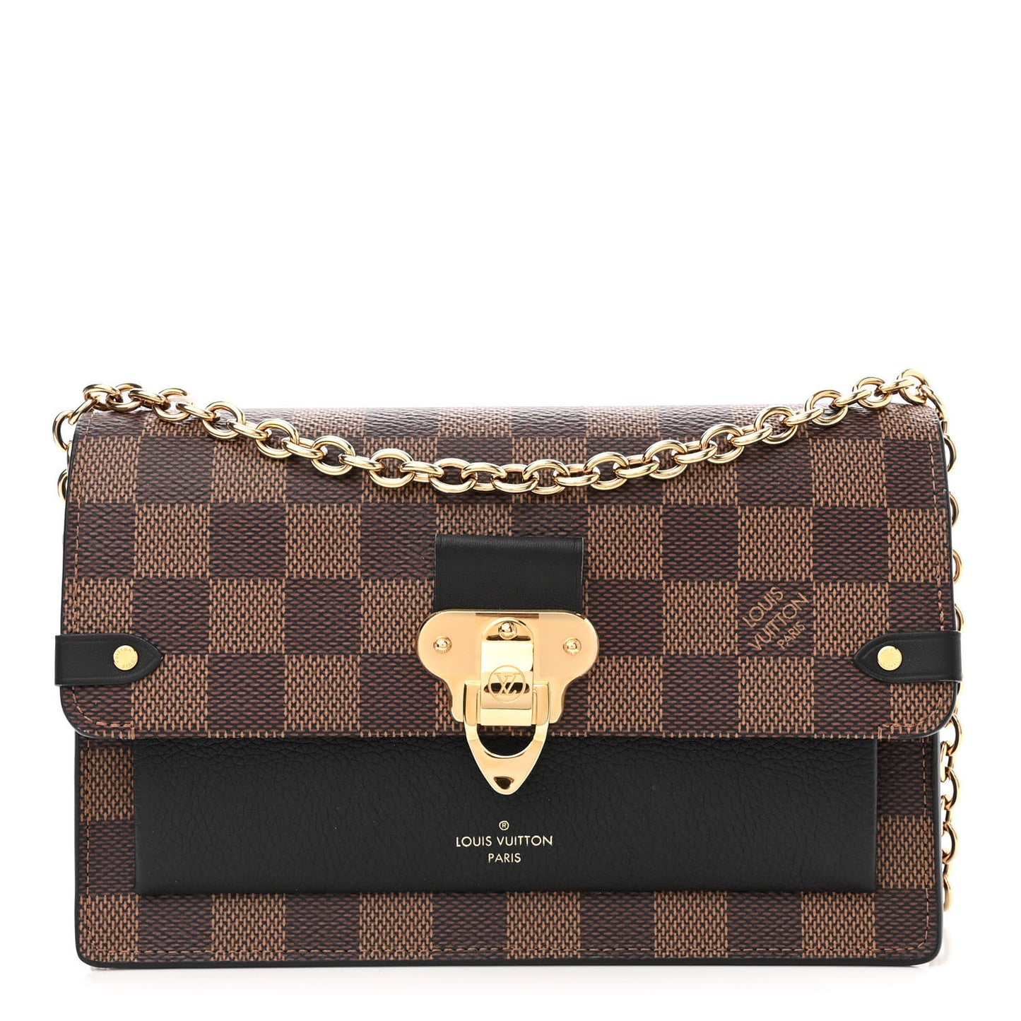 Damier Ebene Vavin Chain Wallet Black
