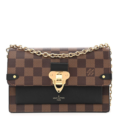 Louis Vuitton Damier Ebene Vavin Chain Wallet Black 1 of 9