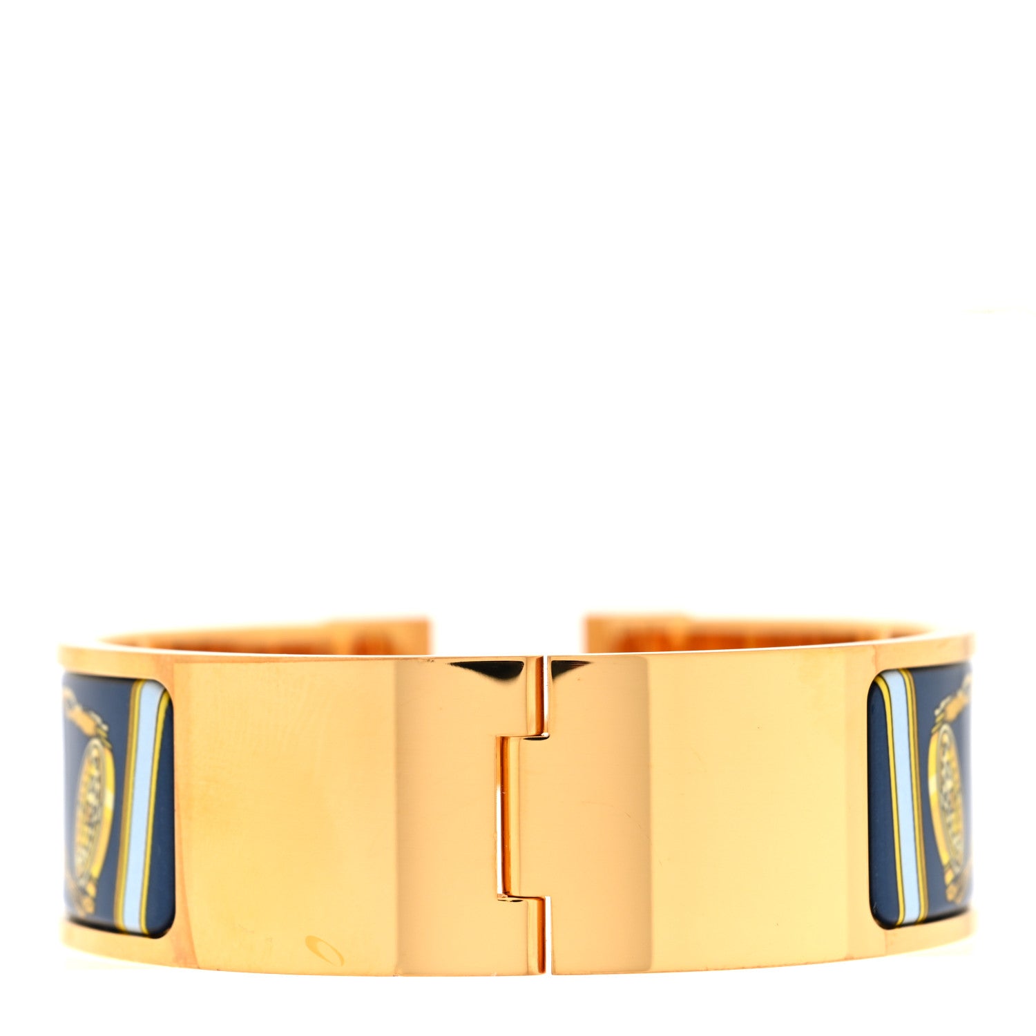 Hermes Enamel Printed Wide Musee Clic Clac H Bracelet PM Ecume 3 of 4