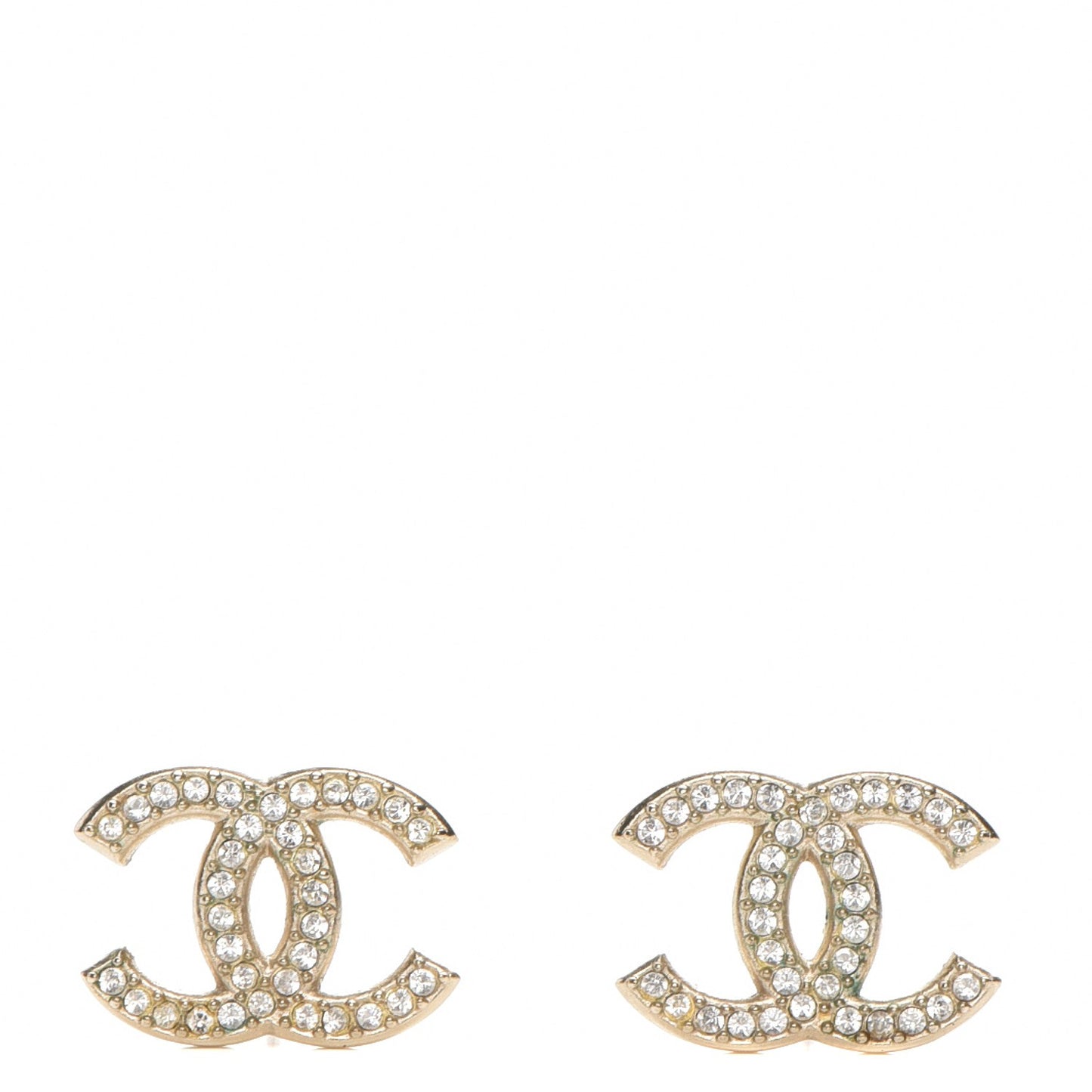 Crystal CC Earrings Gold