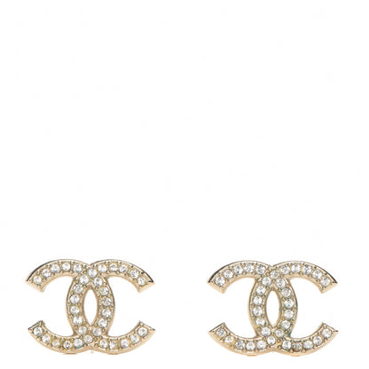 Chanel Crystal CC Earrings Gold 1 of 5