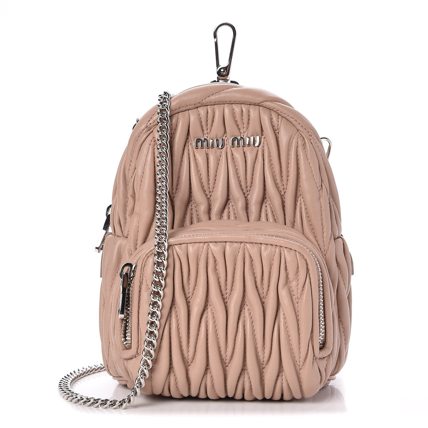 Miu Miu Nappa Matelasse Mini Backpack Cammeo 1 of 6