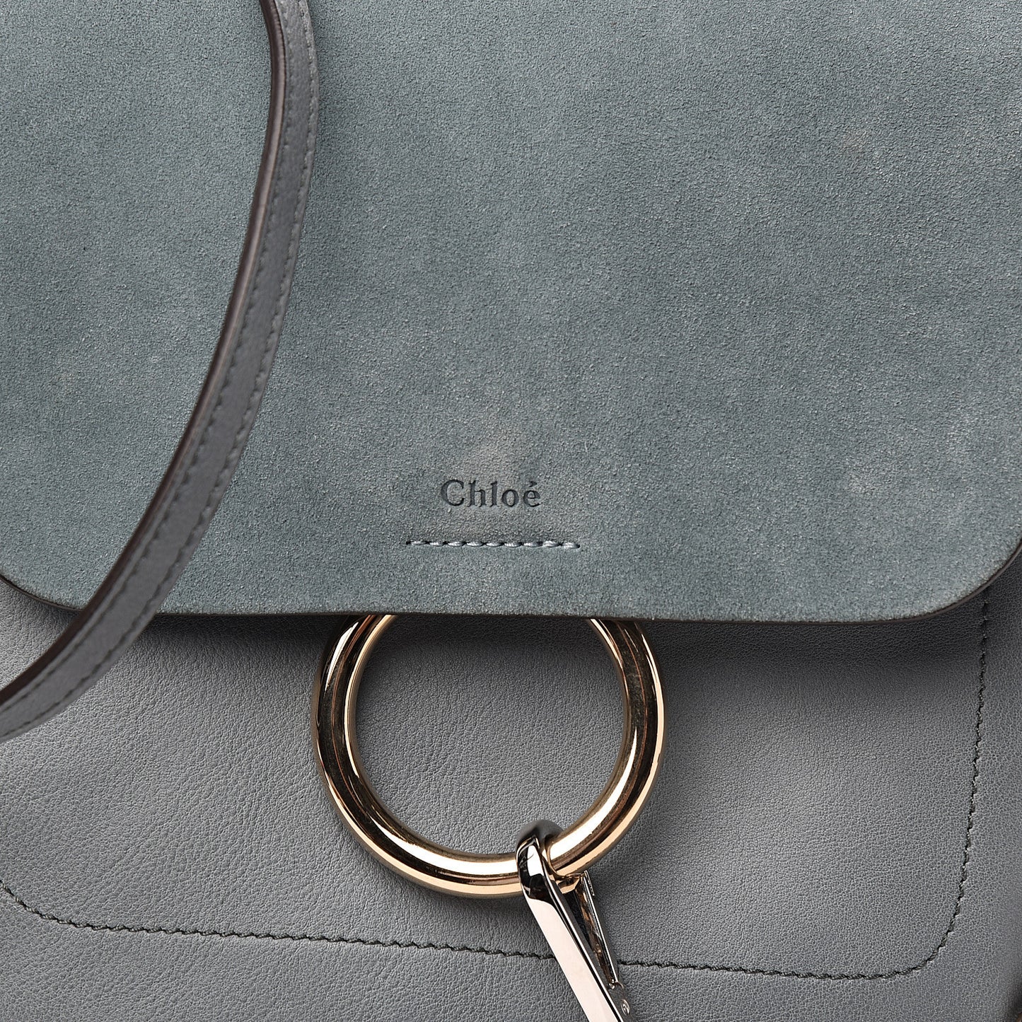 Suede Calfskin Medium Faye Backpack Cloudy Blue