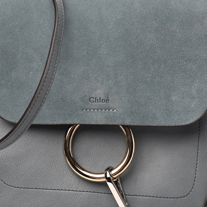 Chloe Suede Calfskin Medium Faye Backpack Cloudy Blue 9 of 9