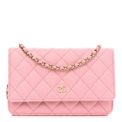 Chanel Caviar Quilted Wallet On Chain WOC Light Pink 1 of 12