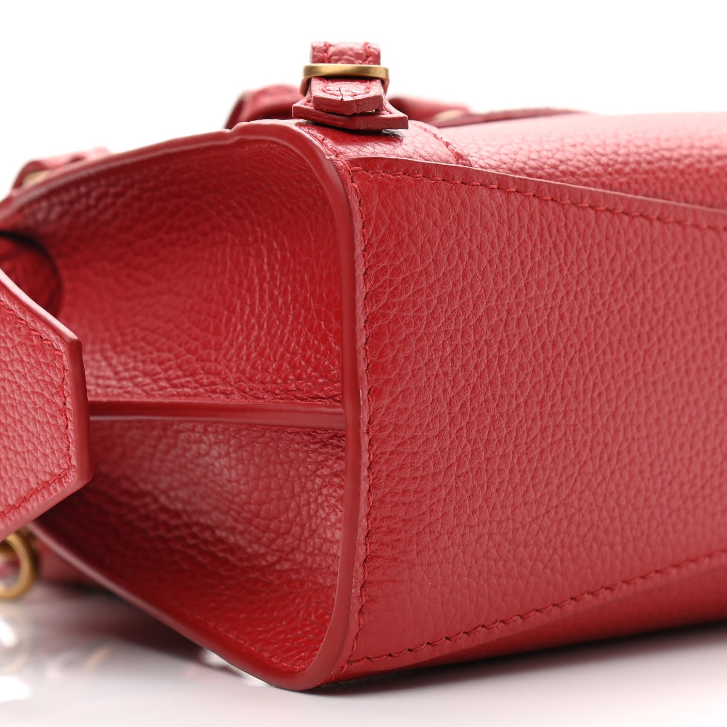 Balenciaga Grained Calfskin Neo Classic Gold Hardware Nano City Crossbody Medium Red 10 of 14