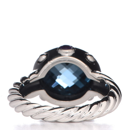 David Yurman  Sterling Silver Blue Topaz Amethyst 11mm Renaissance Ring 54 7 4 of 6