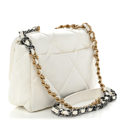 Chanel Goatskin Quilted Medium Chanel 19 Flap White 3 of 10