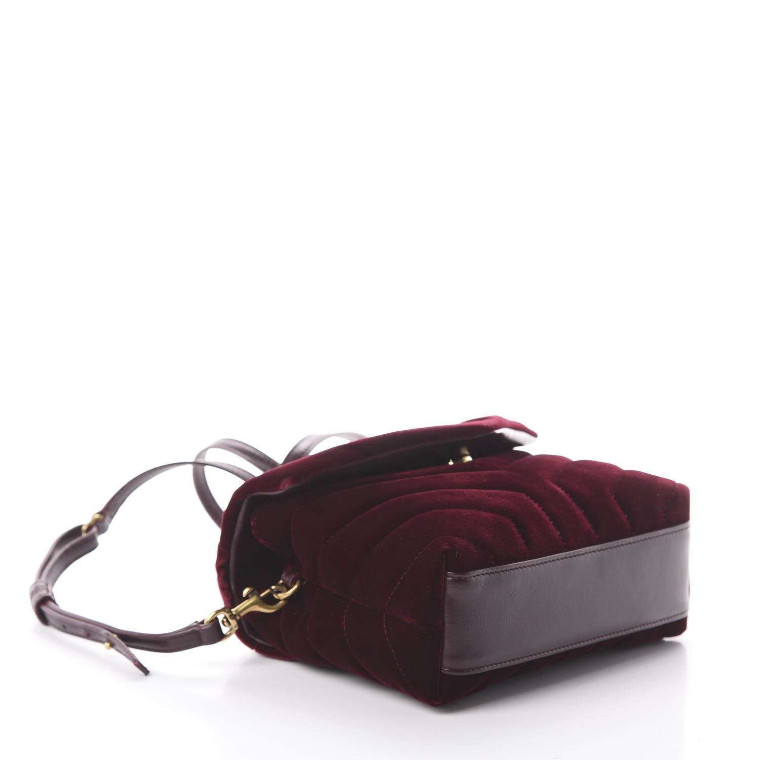 Saint Laurent Velvet Y Quilted Monogram Toy Loulou Crossbody Bag French Burgundy 3 of 8