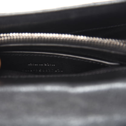Saint Laurent Sheepskin Matelasse Chevron Monogram Medium College Bag Black 9 of 15
