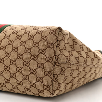 Gucci GG Monogram Web Large Giglio Tote Beige Brown 10 of 10