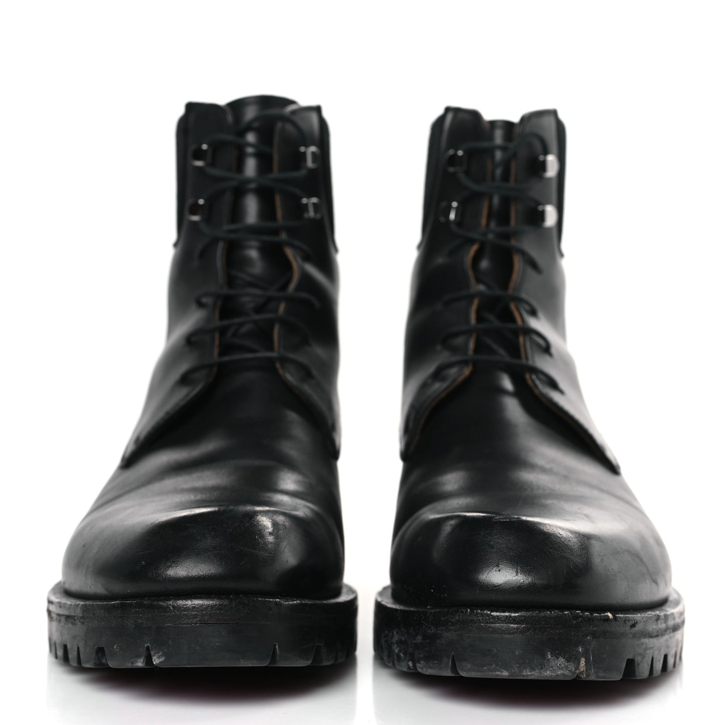 Calfskin Mens Trapman Flat Boots 40 Black
