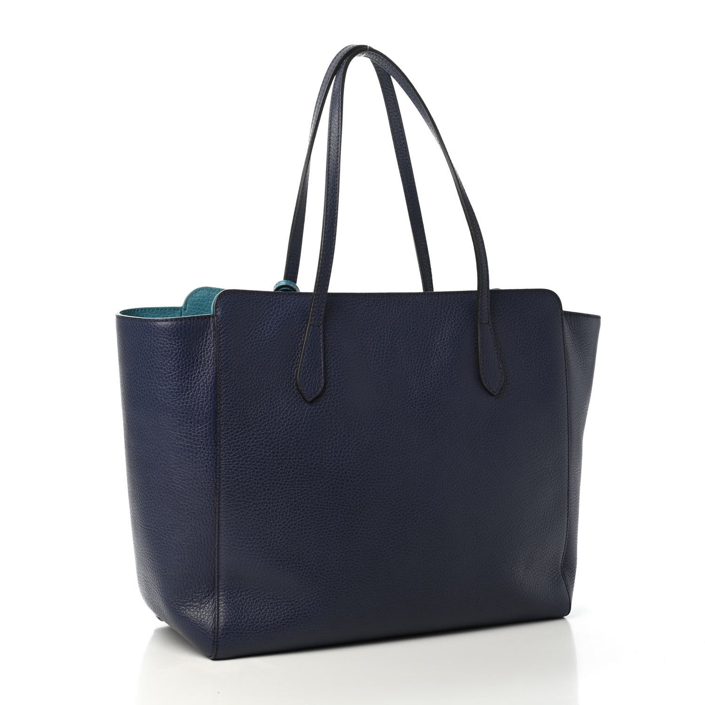 Dollar Calfskin Medium Swing Tote Marine Deep Cobalt