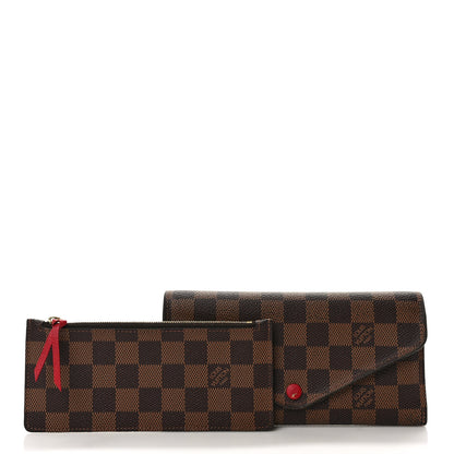 Louis Vuitton Damier Ebene Josephine Wallet Red 3 of 11