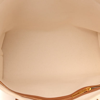 Celine Canvas Calfskin Logo Print Horizontal Cabas Natural Tan 5 of 11