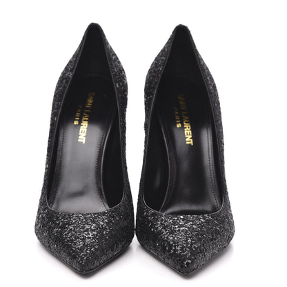 Saint Laurent Glitter Opyum 100 Pumps 37 Black 2 of 9