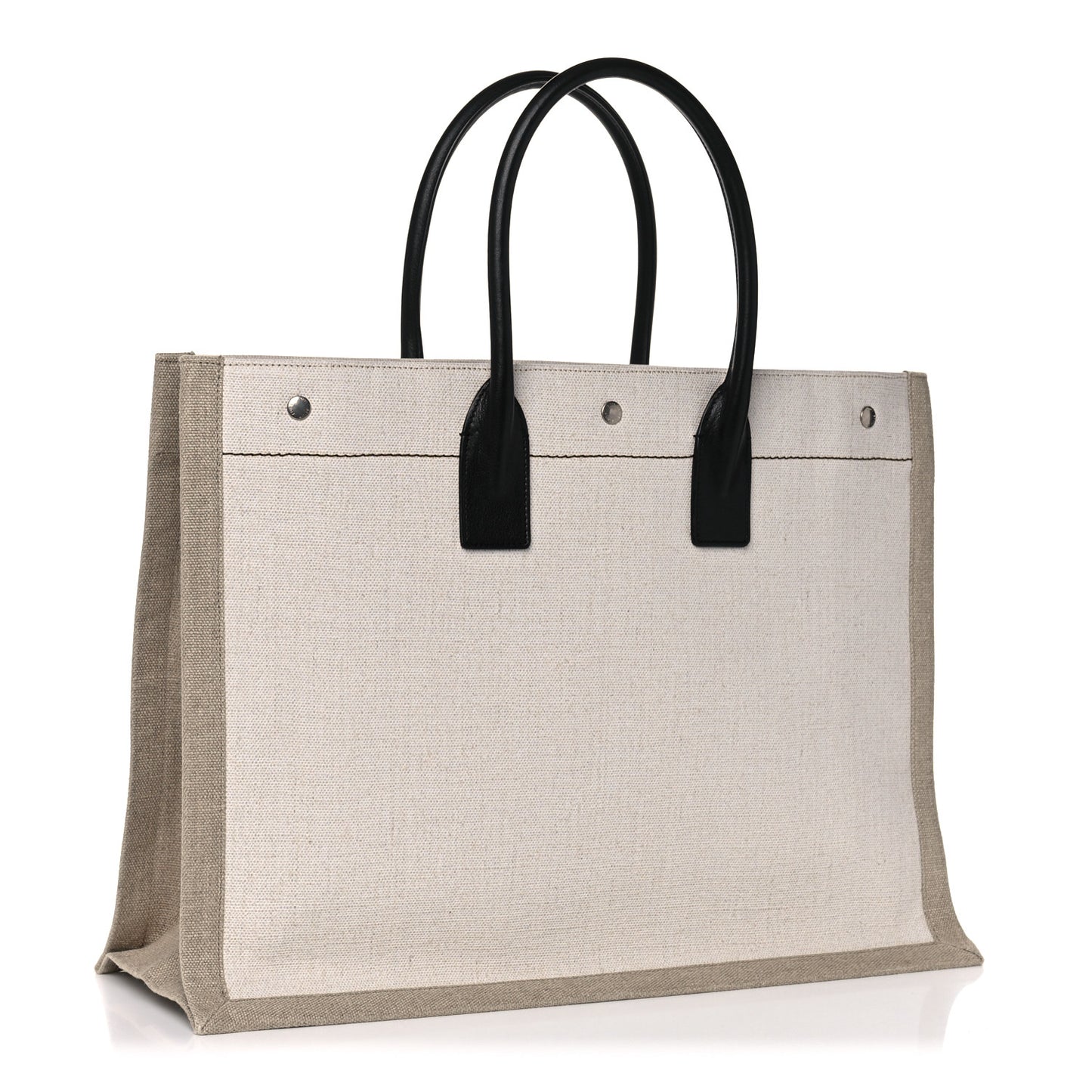 Linen Calfskin Rive Gauche Tote Optic White