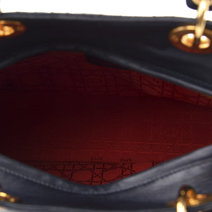 Christian Dior Lambskin Cannage Large Lady Dior Navy Blue 5 of 11