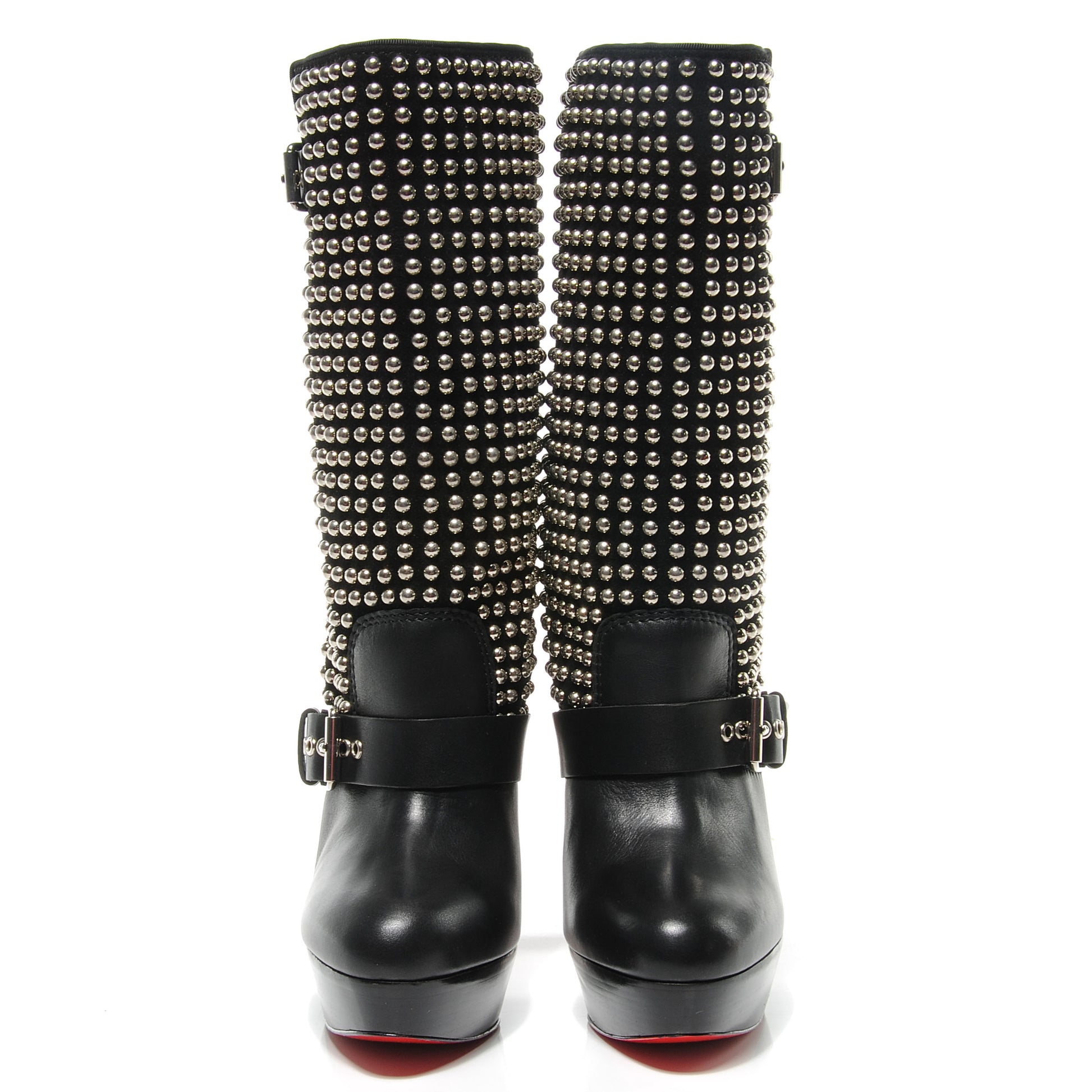 Christian Louboutin Calf VIP Suede Marisa 140 Studded Boots 39.5 Black 2 of 6