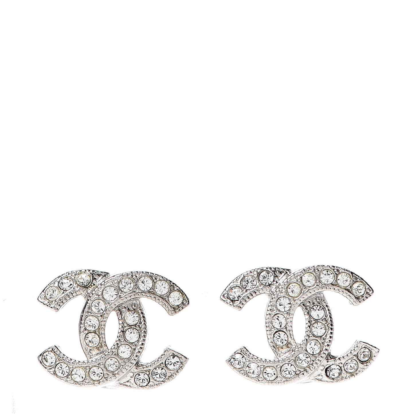 Crystal CC Earrings Silver