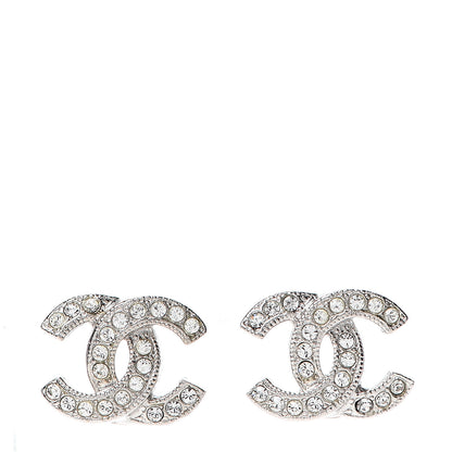 Chanel Crystal CC Earrings Silver 1 of 4