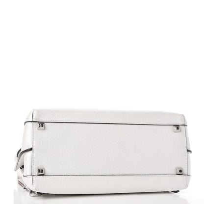MCM Grained Calfskin Medium Milla Convertible Backpack White Flake 4 of 12