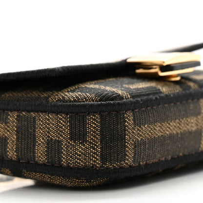 Fendi Fabric Jacquard FF 1974 Nano Baguette Charm Tobacco Moro Black 9 of 11