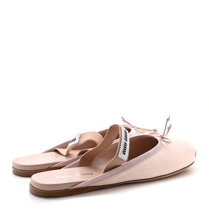 Miu Miu Raso Ballerina Mules 38.5 Orchidea 5 of 9