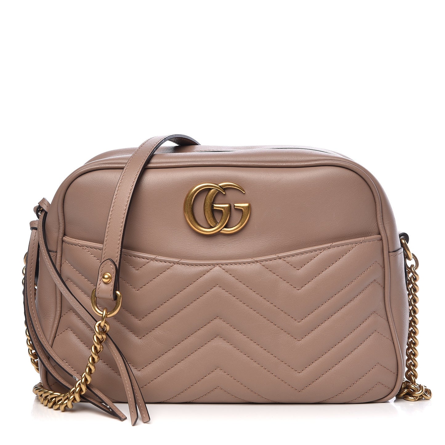 Calfskin Matelasse Medium GG Marmont Chain Shoulder Bag Porcelain Rose