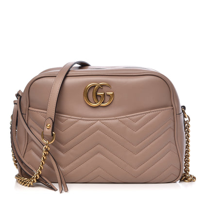 Gucci Calfskin Matelasse Medium GG Marmont Chain Shoulder Bag Porcelain Rose 1 of 12