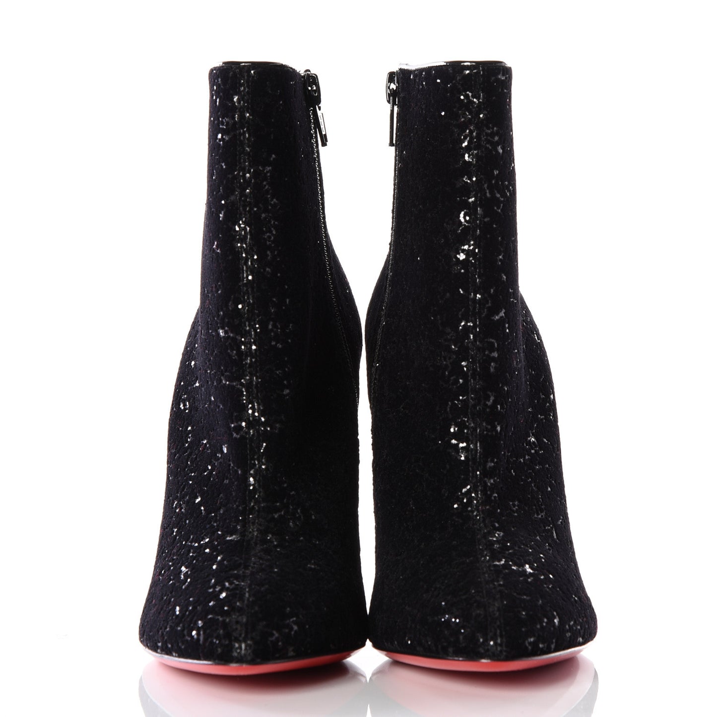 Velvet Patent Glitter Eloise Booty 100 Ankle Boots 37.5 Black