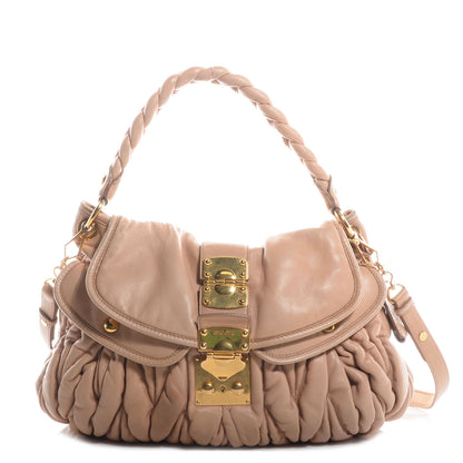 Miu Miu Lux Leather Matelasse Coffer Cuoio 1 of 11