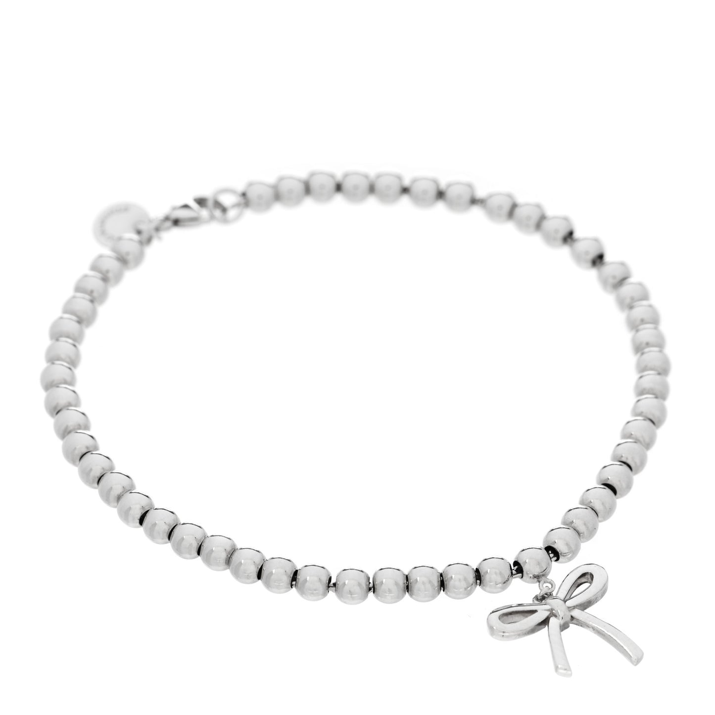 Sterling Silver 4mm Bow Bead Bracelet