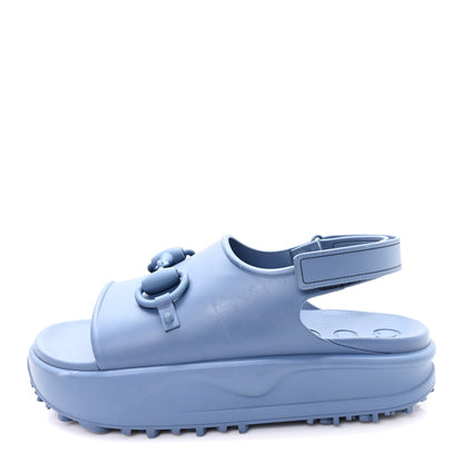 Gucci Soft Rubber Horsebit Touch Mens Strapped Sandals 9 Washed Indigo 1 of 10