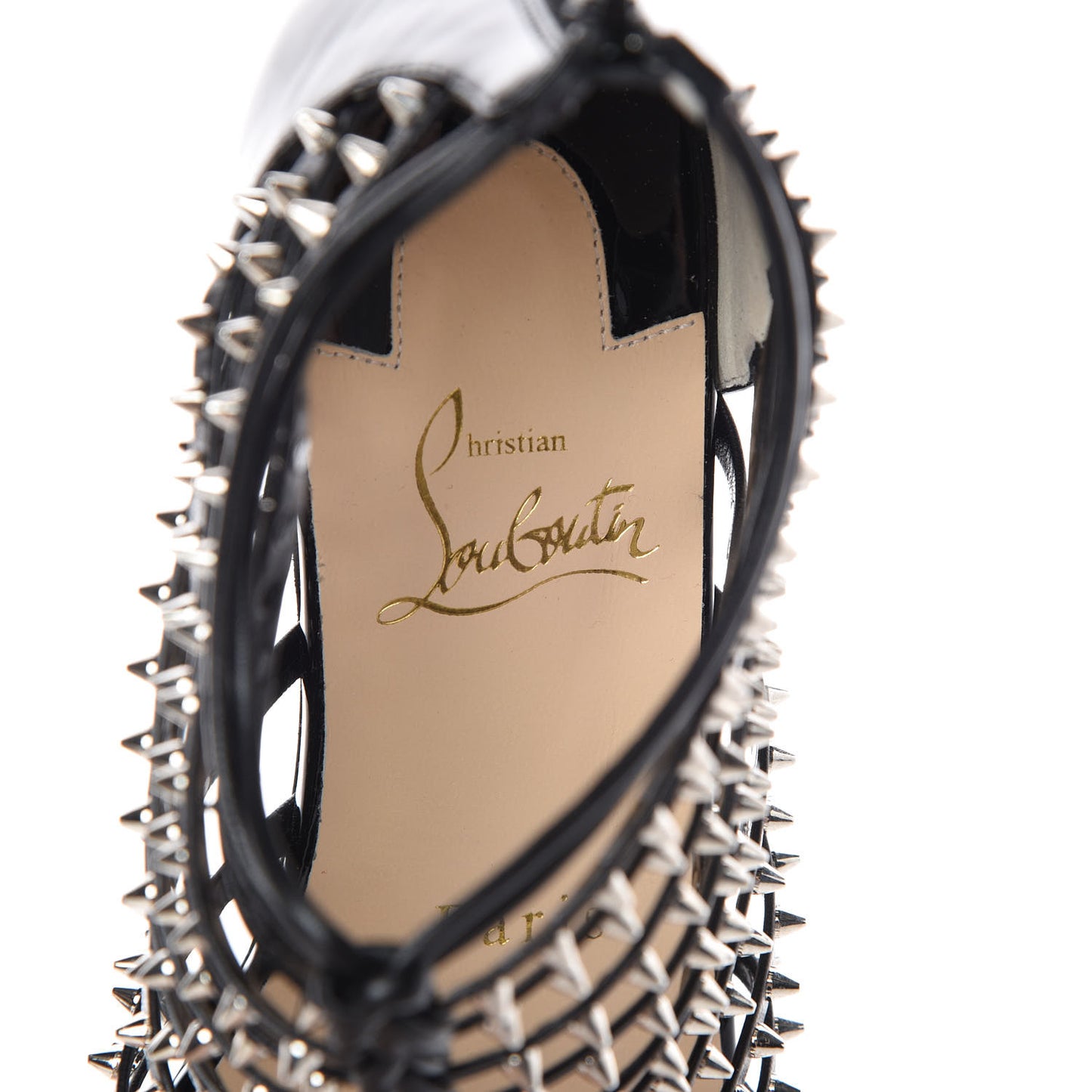 Patent Kid Millaclou Flat Cage Sandals 35 Black